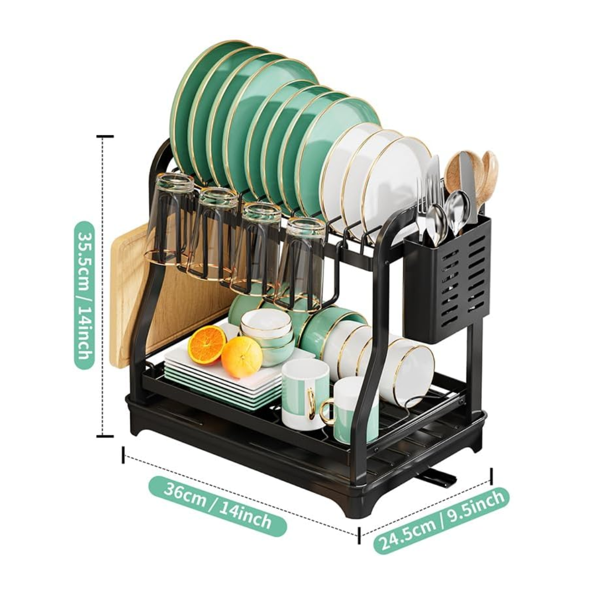 Miniatura 4 de Escurridor organizador platos 2 niveles